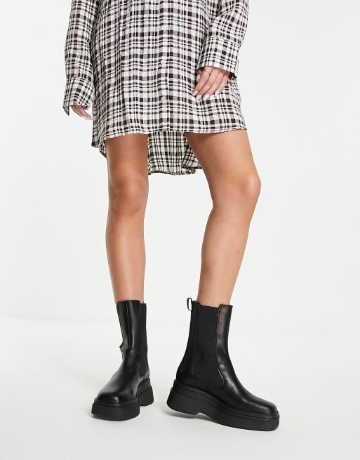 Vagabond - Carla - Bottines Chelsea en cuir avec semelle plateforme et élastiques sur les côtés - Noir, 4 de 4