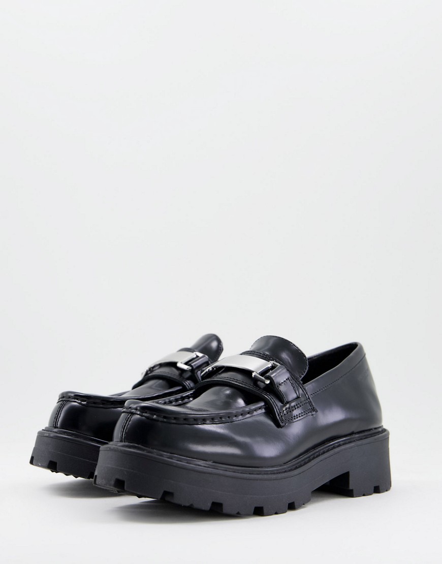 Vagabond - Cosmo 2.0 - Platte loafers met dikke zool van zwart leer
