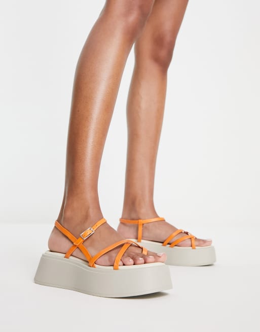 Vagabond - Courtney - Orange flatform-sandaler med stropper i læder , 3 af 4