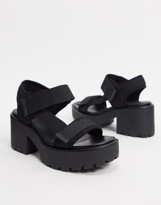Vagabond Dioon chunky sporty heeled sandals in black