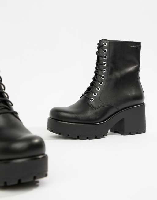 Dioon lace chunky leather ankle boots | ASOS