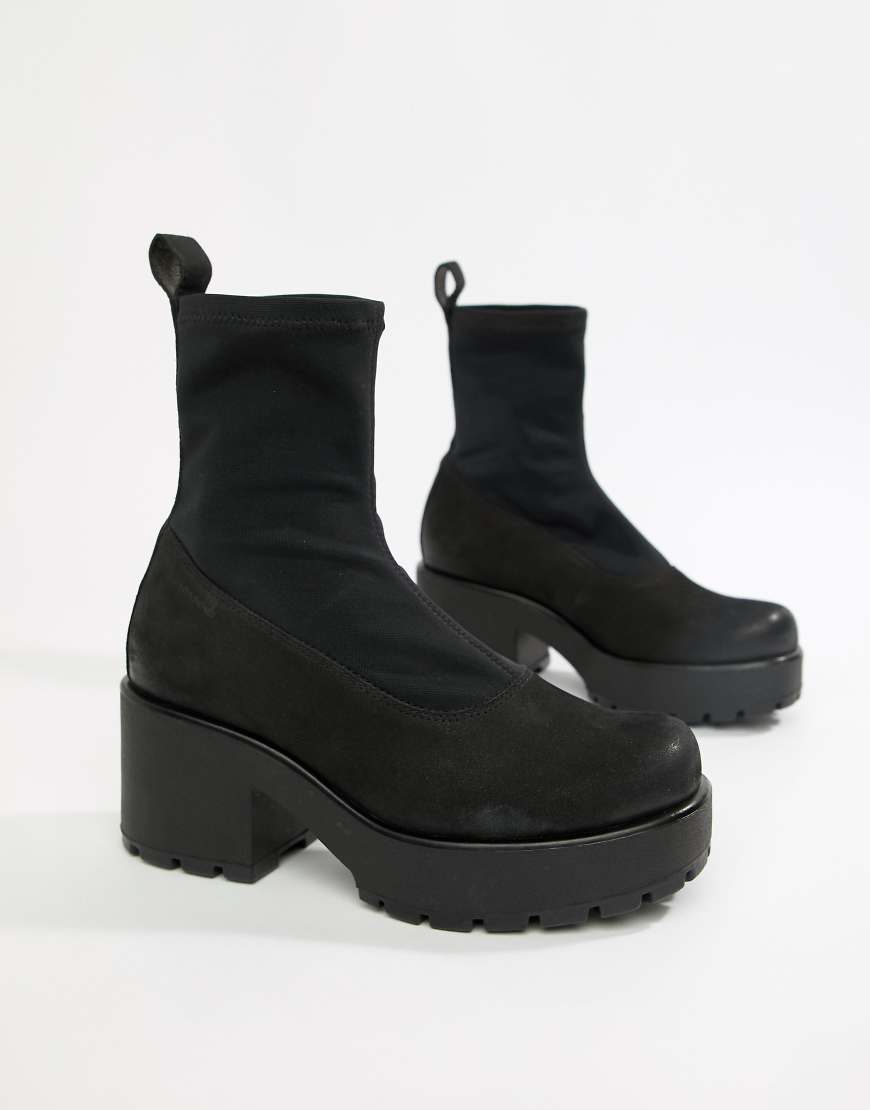 vagabond boots sock stretch nubuck dioon platform asos