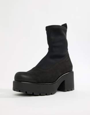 vagabond dioon nubuck stretch platform sock boots