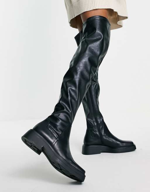 Vagabond – Eyra – Overknee-Stiefel in Schwarz mit eckiger