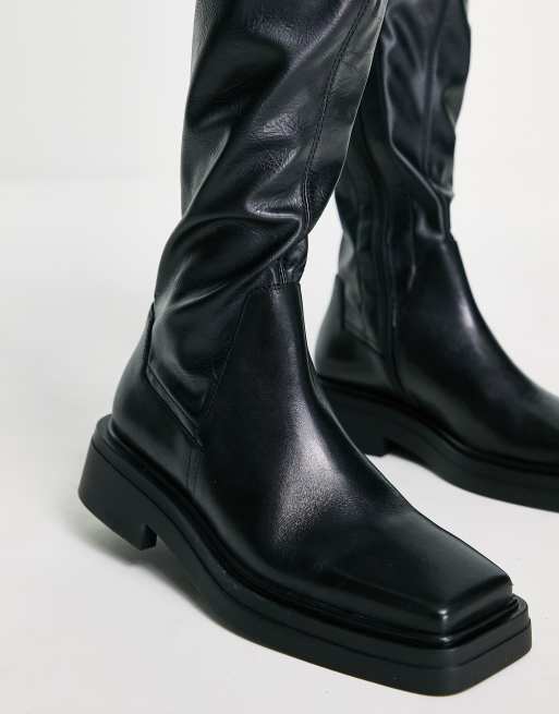 Vagabond Eyra square toe over-the-knee boots in black | ASOS