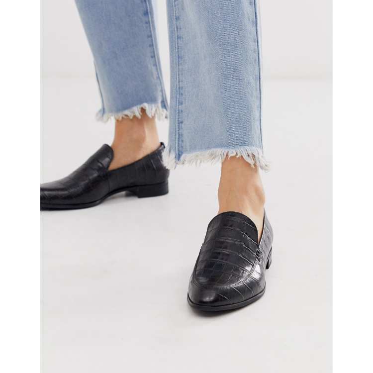 mekanisme Allergi Kontinent Vagabond Frances black leather croc flat shoes | ASOS