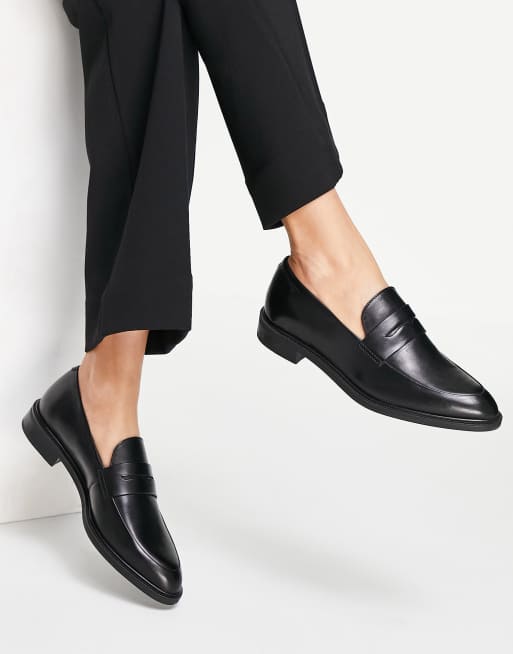 Vagabond Frances leather loafers in black | ASOS