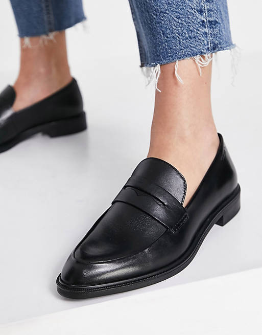 Door In de naam Afdaling Vagabond - Frances - Leren loafers in zwart | ASOS