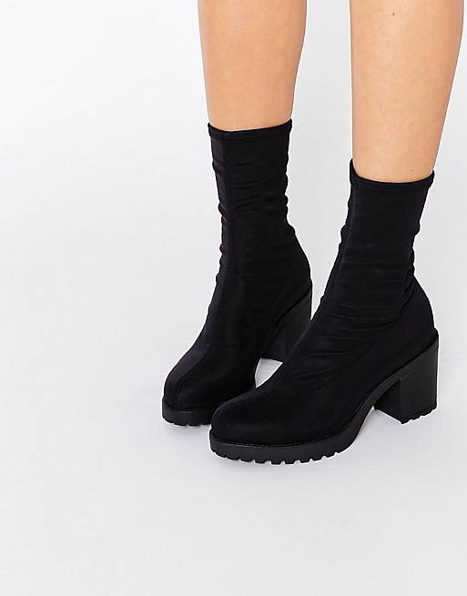 Vagabond Grace Black Chunky Sock Boots