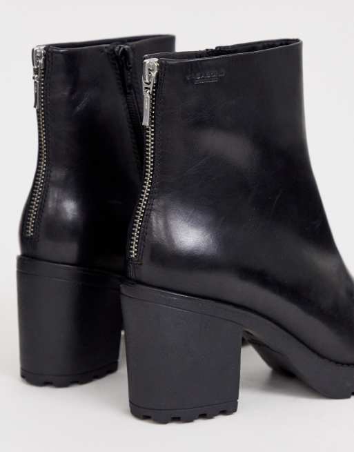 Privilegium smertestillende medicin Selskabelig Vagabond Grace black leather chunky mid heeled ankle boots | ASOS