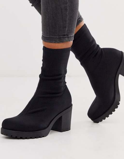 Vagabond Grace black stretch mid ankle boots | ASOS