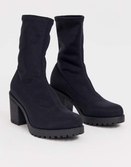 Vagabond Grace black stretch mid ankle boots | ASOS