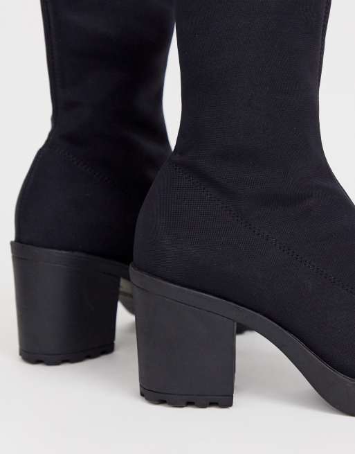 Vagabond Grace black stretch mid ankle boots | ASOS