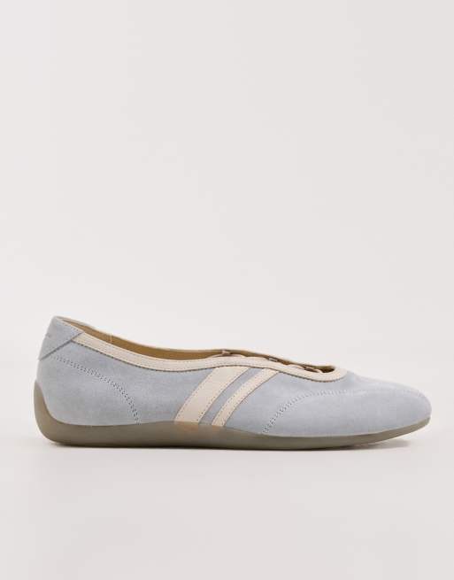 Vagabond Hollie suede lace up ballet flats in light blue, 4 of 5