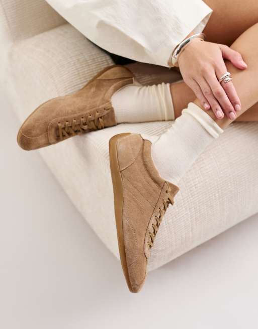 Vagabond Hollie suede lace up sneakers in tan, 3 of 5