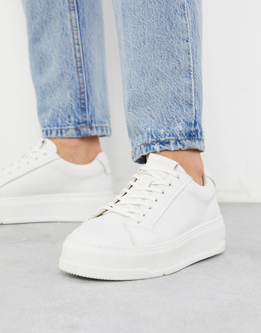 Vagabond - Judy - Sneakers flatform in pelle bianca-Bianco