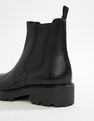 vagabond kenova black leather chunky chelsea boots