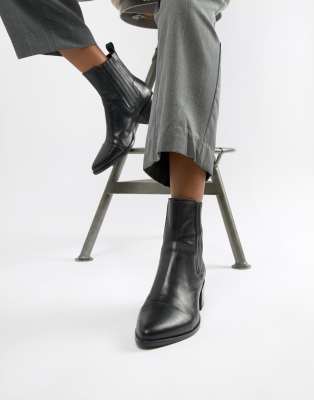 black pointed ankle boots