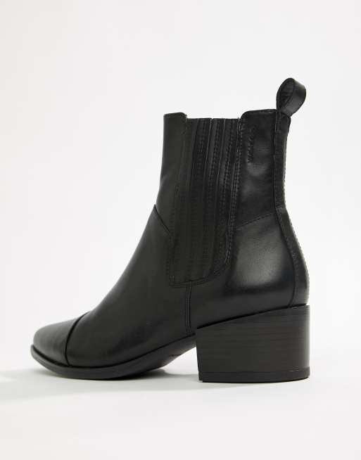 Vagabond marja black leather 2025 western pointed ankle boots