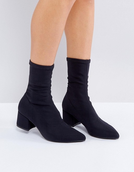 Vagabond Mya Black Stretch Sock Boots | ASOS