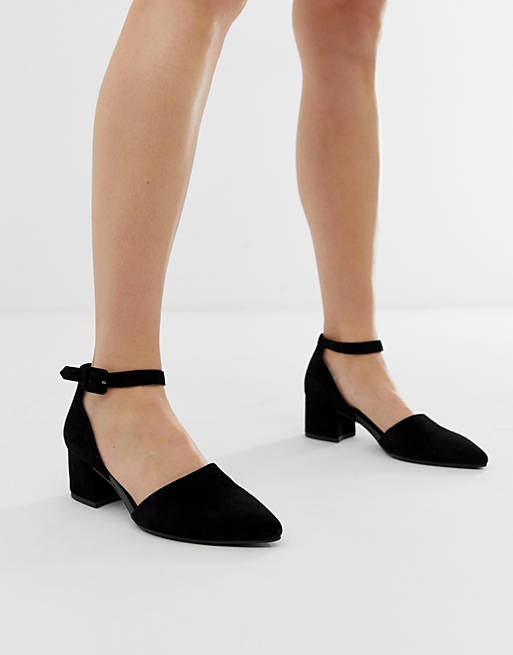 Vagabond Mya black suede pointed block heeled shoes | ASOS