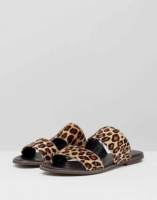 Vagabond Natalia Slip on-sandaler med leopardprint ASOS