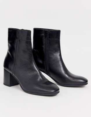 black ankle booties round toe
