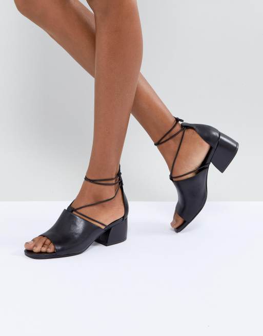 Vagabond Saide Black Lace Wrap Sandals |