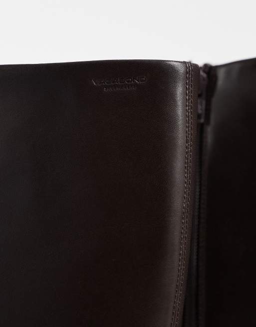 Vagabond Shoemaker Livia leather round toe knee boots in chocolate, 2 of 4