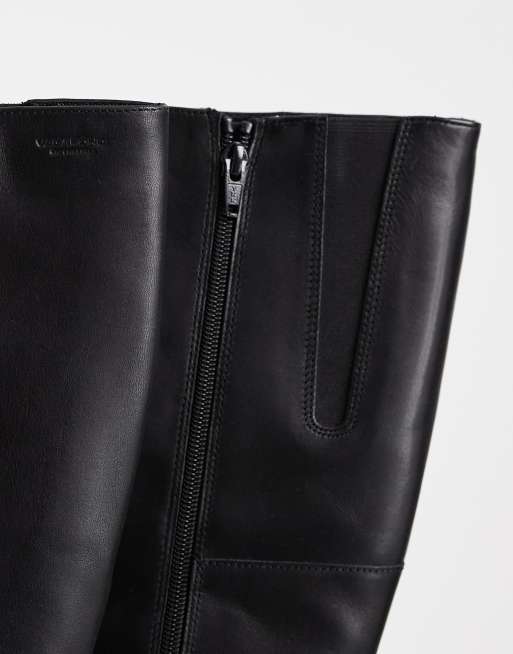 Vagabond Shoemakers Blanca leather tall knee boots in black, 4 of 4