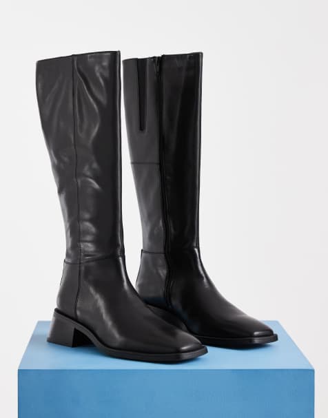 Vagabond Shoemakers Blanca Lederstiefel bis zum Knie in Schwarz - view 1