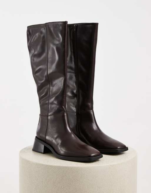 Vagabond Shoemakers Blanca tall leather knee boots in brown, 2 of 4