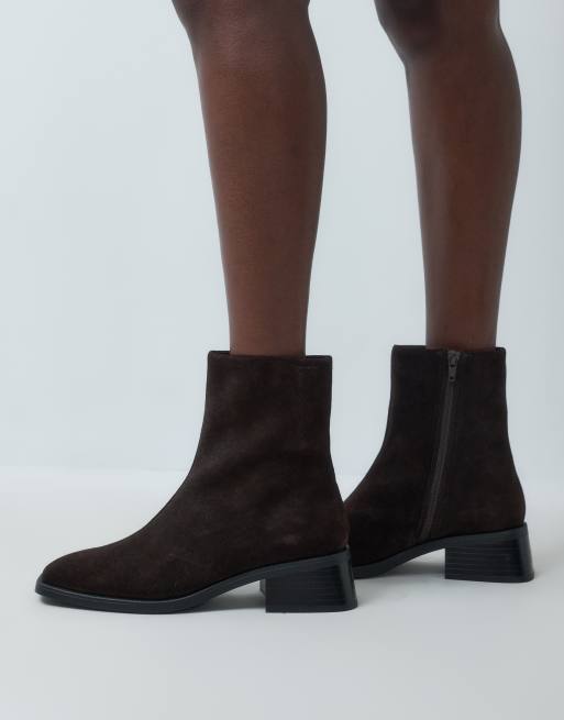 Vagabond Shoemakers - Botines de ante Blanca con puntera cuadrada en marrón, 2 de 4