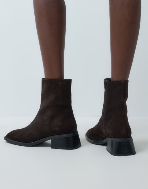 Vagabond Shoemakers - Botines de ante Blanca con puntera cuadrada en marrón, 4 de 4