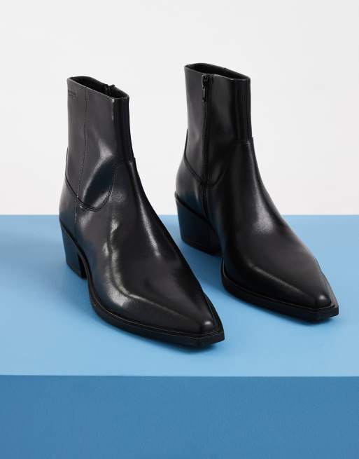 Vagabond Shoemakers - Botines western de cuero Kelsey en negro, 3 de 4
