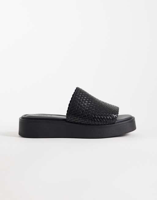 Vagabond Shoemakers Danya leather woven flatform sandals in black, 2 of 4