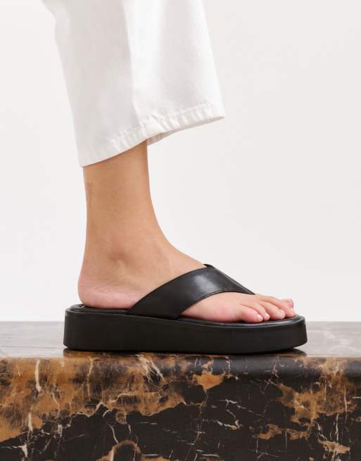 Vagabond Shoemakers - Danya - Tongs en cuir à semelle plateforme - Noir, 2 de 5
