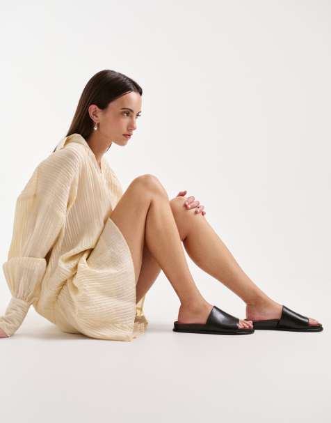 Vagabond Shoemakers - Effie - Sandales plates en cuir - Noir - view 1