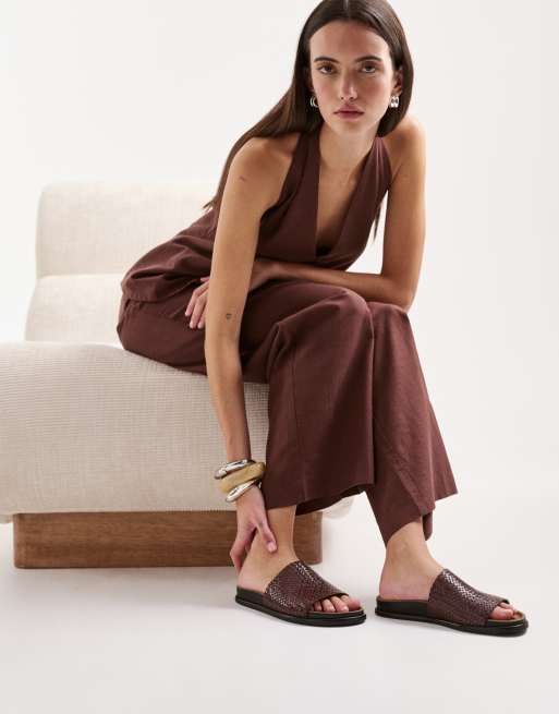 Vagabond Shoemakers - Effie - Sandales plates en cuir tressé - Chocolat, 2 de 5