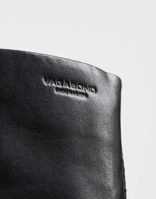 Vagabond Shoemakers Elvina square toe mid heel knee boots in black leather, 3 of 4