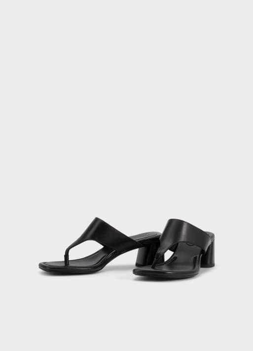 Vagabond Shoemakers Evie leather heeled thong sandals in black, 4 of 4