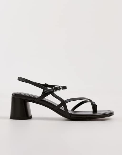 Vagabond Shoemakers Evie leather strappy heeled sandals in black, 4 of 5