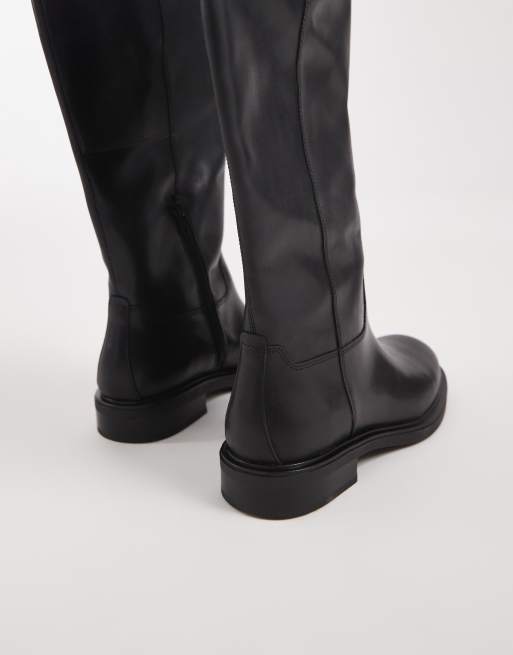 Vagabond Shoemakers Freya flat leather riding knee boots in black, 4 of 4