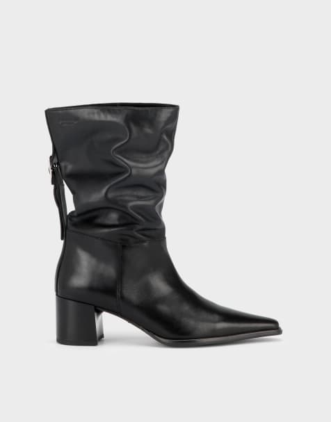 Vagabond Shoemakers Giselle slouchy ankelboots i svart läder - view 1