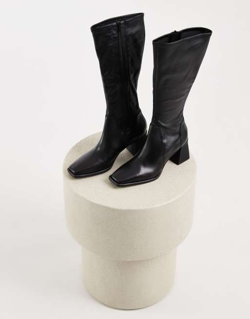 Vagabond Shoemakers Hedda bottes hautes en cuir stretch noires, 3 de 4