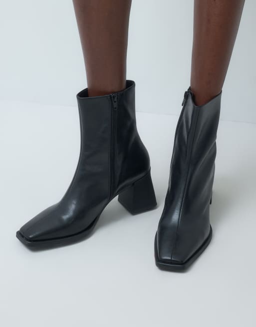 Vagabond Shoemakers Hedda läderankelboots med klack i svart, 4 av 4