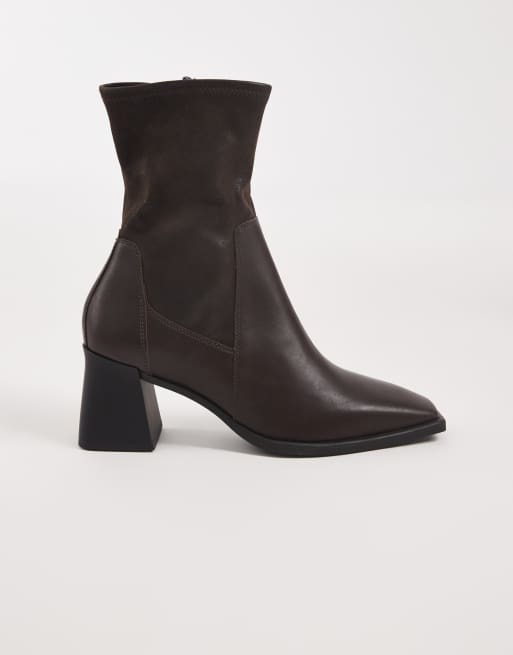 Vagabond Shoemakers Hedda leren sock ankle boots in chocoladebruin, 2 van 4