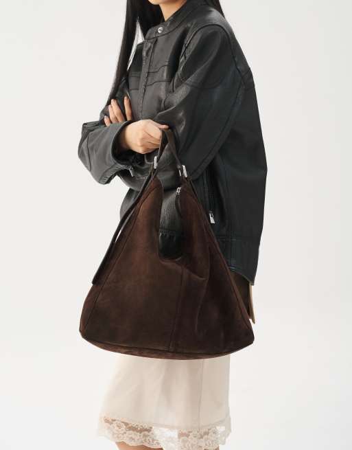 Vagabond Shoemakers Hilo borsa grande a spalla in suede coffee, 2 di 4
