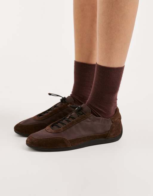 Vagabond Shoemakers Hollie suede lace up trainers in coffee, 4 of 5