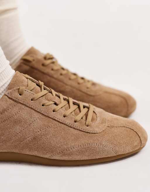 Vagabond Shoemakers Hollie suede lace up trainers in tan, 5 of 5